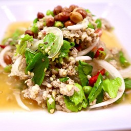 ยำวุ้นเส้น+เห็ดเข็มทอง+หมูสับ