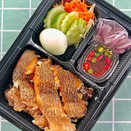 ปลาแกะ 200กรัม+ไข่ต้ม (กับข้าว)