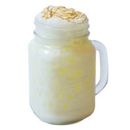 นมสด + คาราเมล เย็น