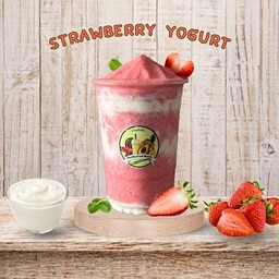 Strawberry Yogurt Smoothie สตรอว์เบอร์รีกรีกโยเกิร์ตสมูทตี้