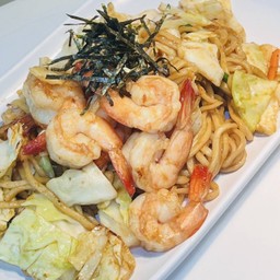 ยากิโซบะกุ้งเด้ง (Shrimp Yakisoba)