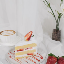 เค้กชิ้น สตรอเบอรี่ช็อตเค้ก