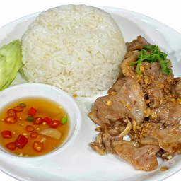 ข้าว หมูกระเทียม