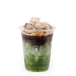 matcha-coffee latte (iced)