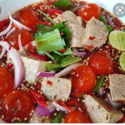 ยำหมูยอไข่แดงเค็มปลาร้า