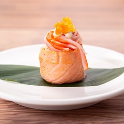 Salmon Burn Crab Stick Salad