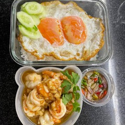 กุ้งกระเทียม&ไข่ดาว