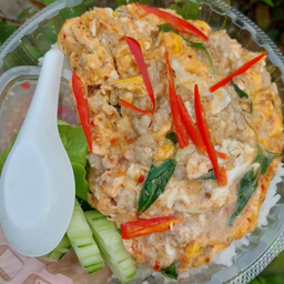 ห่อหมกไข่ข้นราดข้าว