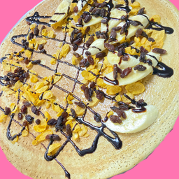 กล้วยหอม+ คอนเฟลค + ลูกเกด ราดชอค