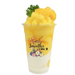 มะม่วง โยเกิร์ตสมูทตี้(ใช้เนื้อผลไม้สด)