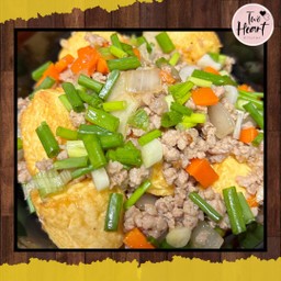 ข้าวราดผัดเต้าหู้หมูสับ