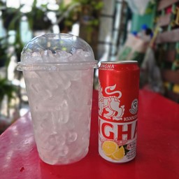 น้ำแข็งเปล่า+สิงห์โซดาแดง