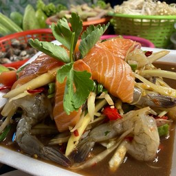 ตำแซลมอล+กุ้ง