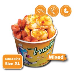 [อร่อยซ่ากับโค้ก] ลูกชิ้นปลา+กุ้ง+ไส้กรอก Size XL +  โค้ก (กระป๋อง)