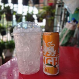 น้ำแข็งเปล่า+สิงห์โซดาส้ม