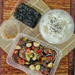 Set ข้าวกุ้งดองซีอิ๊ว Size(M) [ข้าวญี่ปุ่น1-สาหร่ายกรอบ1- น้ำจิ้ม1]