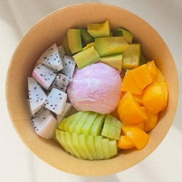 กรีกโยเกิร์ย+ผงอาซาอิเบอรี่ 1scoop เลือกผลไม้ได้4อย่าง