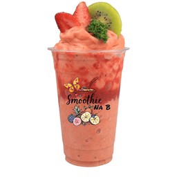 มิกซ์เบอร์รี่ + กีวี่สมูทตี้โยเกิร์ต (ใช้เนื้อผลไม้สด)