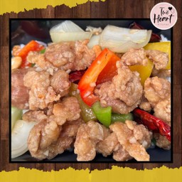 ข้าวราดไก่ผัดเม็ดมะม่วง