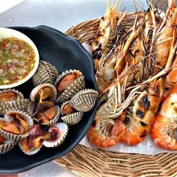 [เซตสุดฮิต] หอยแครงลวก 500g + กุ้งเผา 500g