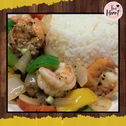 ข้าวราดผัดพริกไทยดำ