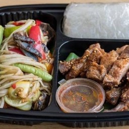 set box ตำปูปลาร้า +สันคอย่าง+ข้าวเหนียว