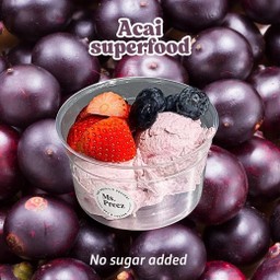 Acai greek yogurt with berry toppings