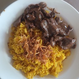 ข้าวหมกลิ้นวัวทอด