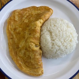 ไข่เจียวหมูสับราดข้าว