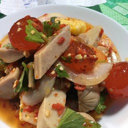 ยำหมูยอ+ไข่แดง