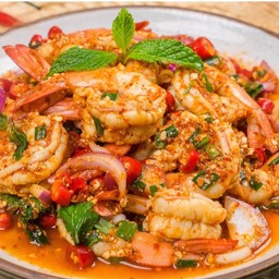 ลาบกุ้งสุก