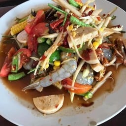 ตำกุ้งสดหมูยอ