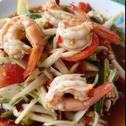 ตำปูปลาร้า กุ้งสุก