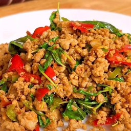 (ราดข้าว) กะเพราหมูสับ