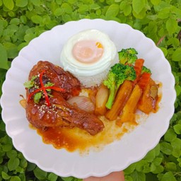 ข้าวไก่อบ+ไข่ดาว