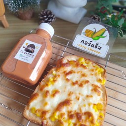 ปังปิ้งข้าวโพด อบชีส +ชา ไทย