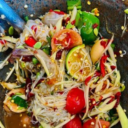 ตำขนมจีนกุ้งสด