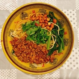 บะหมี่แห้งหม่าล่า+หมูสับ