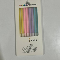 เทียนตรง สีเรนโบว์