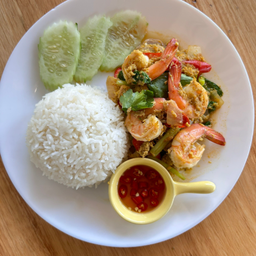 ข้าวกุ้งผัดผงกะหรี่