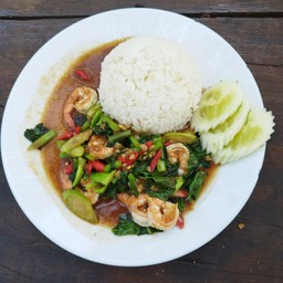 ข้าวคะน้ากุ้ง