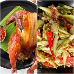 ( ไก่อบโอ่ง 1 ตัว ) + ตำแตง