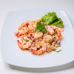 ยำตะไคร้กุ้งสด