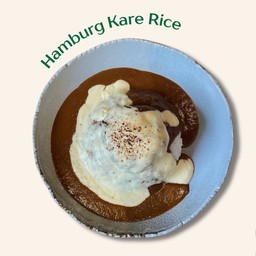 ข้าวหน้าแกงกะหรี่แฮมเบิร์กราดชีส