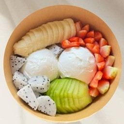 เซ็ทตามใจเเม่ค้า กรีกโยเกิร์ต 2scoop ได้ผลไม้5อย่าง