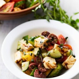 Grilled Haloumi Greek Salad