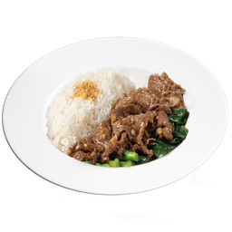 ข้าวเนื้อสไลด์คะน้าน้ำมันหอย