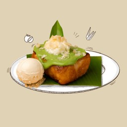 Pandan Coconut cream Toast Set