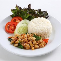 ข้าวปูผัดพริกขี้หนูใบมะกรูด