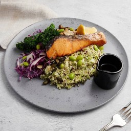 Salmon Teriyaki Caulirice Bowl Salad